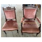 2 Vintage Victorian Style Occasional Chairs