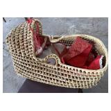 Vintage Wicker Baby Bassinet