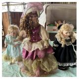 3 Collectible Dolls w/ Stands