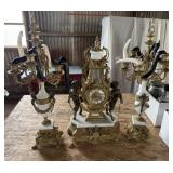 Vintage Lancini Italian Mantle Clock & 2
