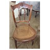 Vintage Wood Side Chair w/ Woven Seat