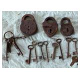Misc. Keys & Skeleton Keys, 3 Padlocks