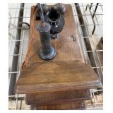 Vintage Wood Hand Crank Telephone