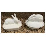 Westmoreland Milk Glass Bunny on Nest,
