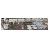 Small Crock, Flour Sifter, Christmas Glasses,