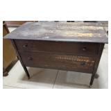 Vintage 2-Drawer Chest of Drawers on Wheels