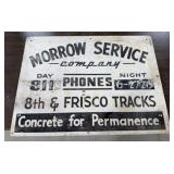 Morrow Service Company Metal 1-Sided Sign