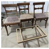 3 Wooden Chairs, TV Tray Frame