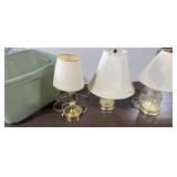 3 Table Lamps, 1 Storage Tote w/out Lid