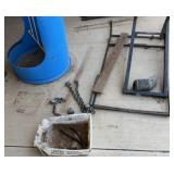 Barrel Feeder, Chains w/ Padlocks, Sign Frames,