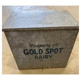 Vintage Gold Spot Dairy Galvanized Metal Milk