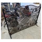Black Metal 1-Panel Fireplace Screen