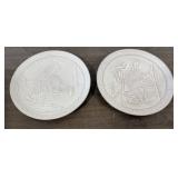 2 Frankoma Pottery Decorative Plates