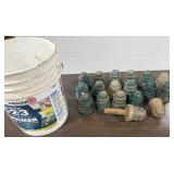 18+/- Vintage Glass Insulators, 1 Bucket
