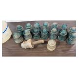 16+/- Vintage Glass Insulators, 1 Bucket