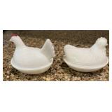 Vintage Hazel Atlas Hen on Nest, Vintage Unmarked