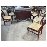 Drop Leaf Dining Table, 6 Chairs, 2 Leaves
