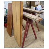 Metal/Wood Sawhorse Set, 2 Wood Pieces