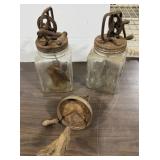 2 Vintage Butter Churns, Butter Churn Top