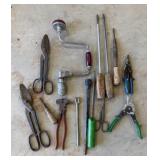Large Screw Drivers, Hand Drill, Tin Snips