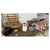Decorative Crate, Vases, Pitcher, Candle Holders,