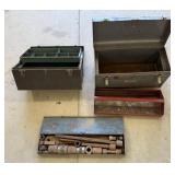 2 Metal Toolboxes, Metal Tool Case w/