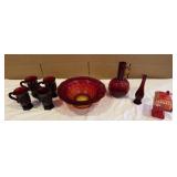 Vintage Red Glassware
