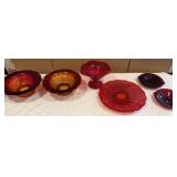 Vintage Red Glassware