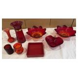 Vintage Red Glassware
