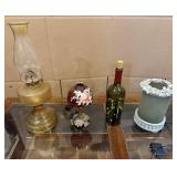 Vintage Oil Lamp, Small Table Lamp, Decorative