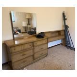 Dresser w/ Mirror, Full Size Headboard/Bedframe,