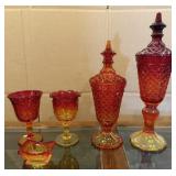 5+/- Amberina Glass Pieces