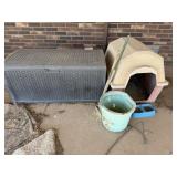 Suncast Plastic Patio Storage Box, Pet Kennel,