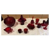 11+/- Ruby Red Glass Pieces