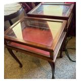 2 Lift Glass Door Curio Display Cabinet Tables