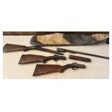 3 Shotgun Buttstocks, 1 Shotgun Barrel, Shotgun