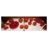 Misc. "Moon & Stars" Amberina Glass Pieces