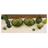 Vintage Green Glassware