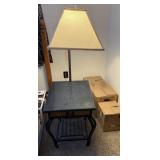 Vintage Accent End Table w/ Integrated Lamp