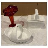 3 Vintage Westmoreland Glass Pieces