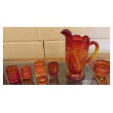 7+/- Vintage Amberina Glass Pieces