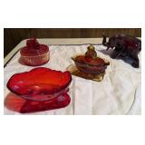 4+/- Vintage Colored Glass Pieces