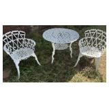 3-Piece White Metal Bistro Set