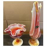 Vintage Kanawha Glass Company Swung Glass Footed