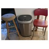 High Top Chair, Barstool, Trashcan