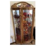 Vintage Curved Glass China Cabinet (No Contents)