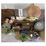 Wall Clock, Artificial Flowers, Battery Candles,