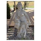Concrete Lady Garden Statue