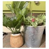 2 Artificial Plants w/ Pots