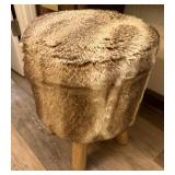 Round Rustic-Style Footstool